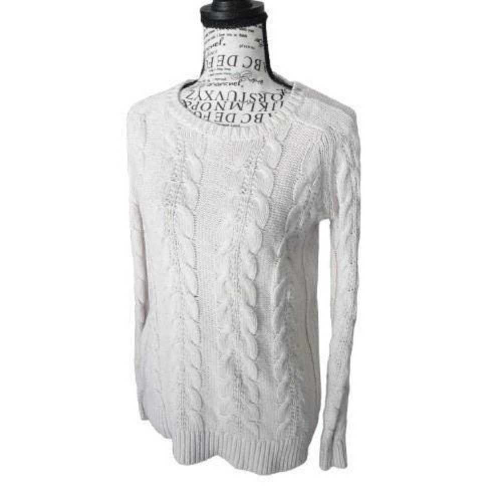 Vintage LOFT Fisherman Sweater Cable Knit Cream SP When Harry Met Sally